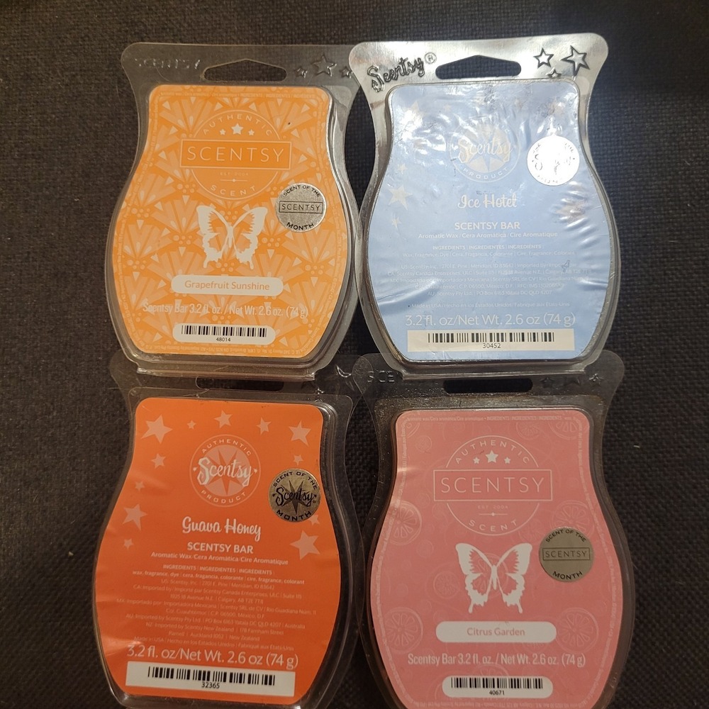Lot Of 4 New Scentsy Wax Fruit Of The Month ‎ - 3.2 oz Bars -